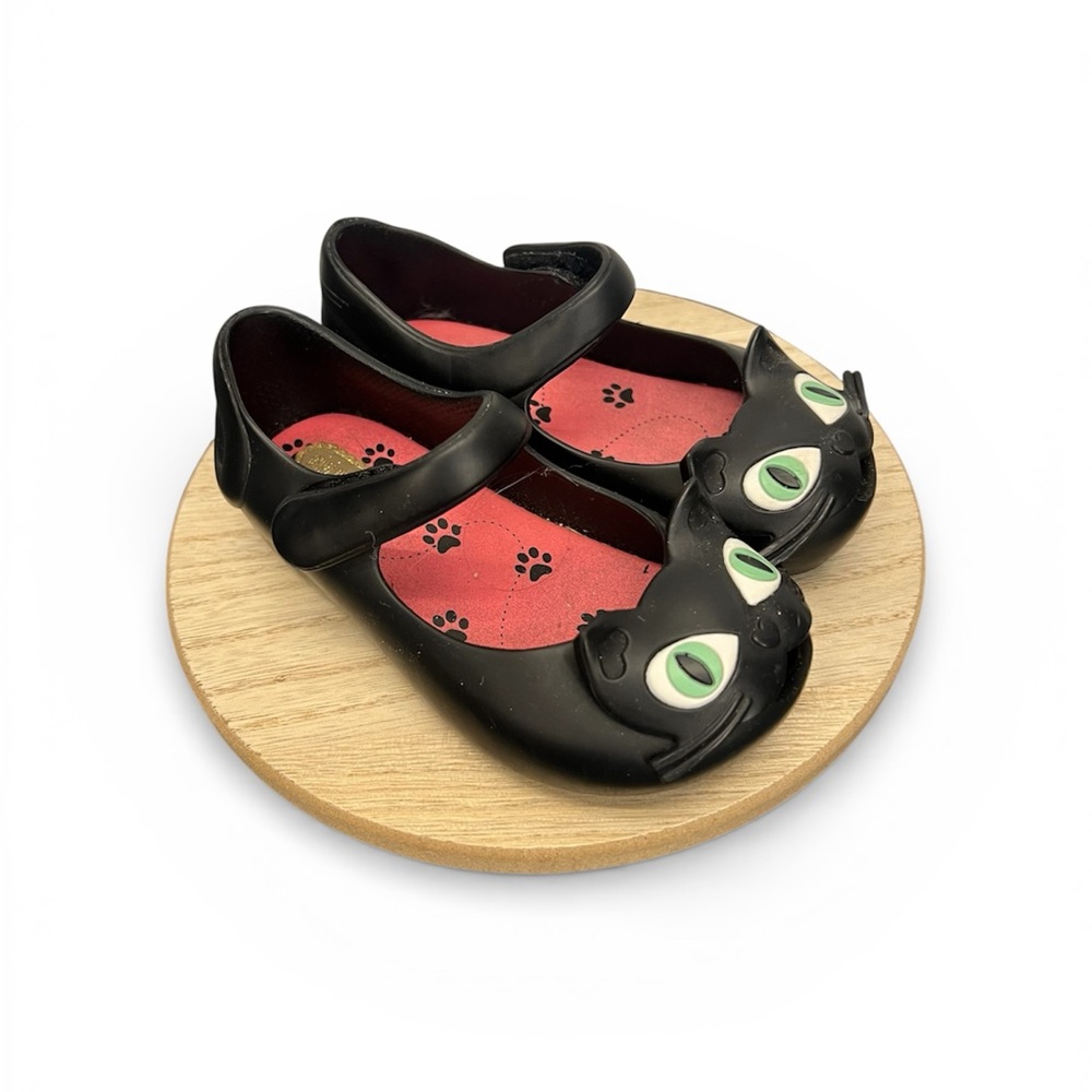 Mini Melissa Black Cat Shoes size 7 toddler